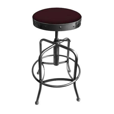 Holland Bar Stool Co Adjustable Stool, Clear Coat Finish, Canter Bordeaux Seat 910CL005